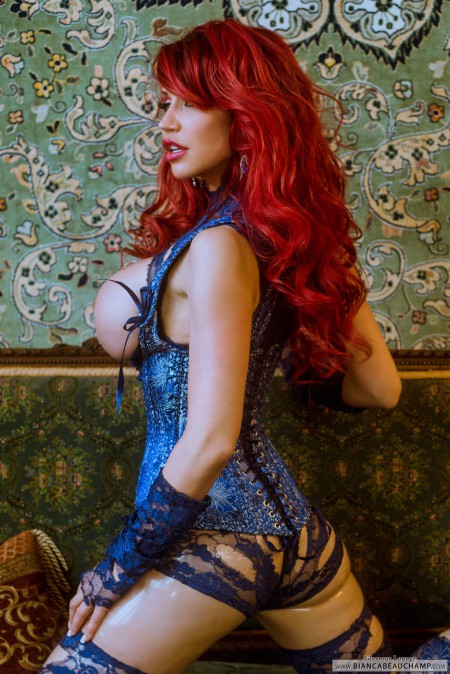 Bianca Beauchamp Shows the gorgeous bust on the couch