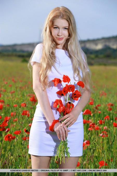 Genevieve Gandi In a field of poppies