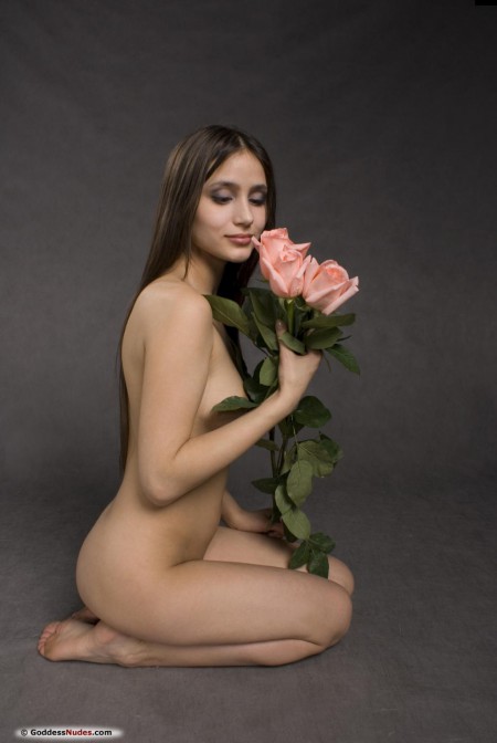 With a rose